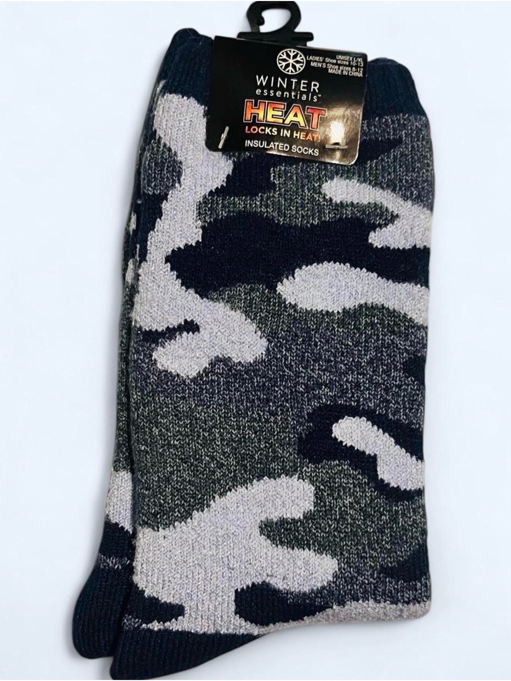 Essentials Unisex Camo Heat Insulated Socks